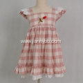 2019 wholesale children clothing girls pink check dress